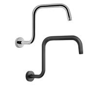 NbgrvB Extension de pommeau de douche argentée de 325 cm, pour support de plafond robuste en acier inoxydable avec bride, connecteur G12 pour douche à effet pluie
