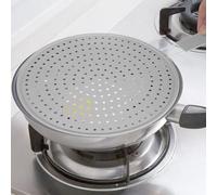 NbgrvB Grille anti-éclaboussures en silicone de 28 cm avec poignée ergonomique - Passoire en maille d'acier inoxydable pour la protection, propre, gris