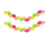 NbgrvB Guirlande Éventail pour papier 2pcs 1.6m Multicolore pour fête(Fluorescent)