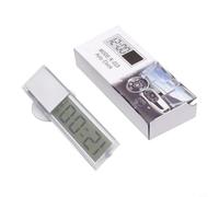 NbgrvB Horloge Numérique pour voiture pour mini LCD Transparent Avec Ventouse - pour affichage Date Température Pour Tableau De pour bord Cuisine Bureau Compact 59x14x42mm