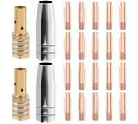 NbgrvB Kit Accessoires pour mig 24PCS pour cuivre Plaqué Nickel 1.0mm | 20 pointes 1.0mm, 2 buses pour gaz, 2 diffuseurs, pour cuivre plaqué nickel, réduit les projections