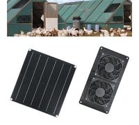 NbgrvB Kit de ventilation solaire 25 W IPX7 étanche pour double extracteur d'air 200 CFM, pour serre et poulailler, noir