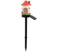 NbgrvB Lampe solaire de jardin en résine imperméable pour décoration | Design maison en résine, LED jaune chaud, capteur automatique de crépuscule, autonomie de 6 à 12 heures