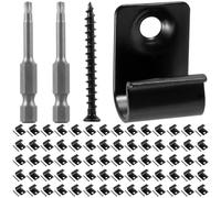 NbgrvB Lot de 100 clips de démarrage en acier inoxydable 316 pour terrasse | Kit de fixations cachées noires comprenant des vis et 2 embouts de tournevis antirouille pour planches d'extérieur