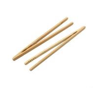 NbgrvB Lot de 2 pinces en bois naturel de 18 cm pour salade, toast et thé, ustensiles de cuisine anti-rayures