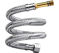 NbgrvB Lot de 2 tuyaux d'alimentation tissés pour robinet en acier inoxydable de 150 cm, joint de compression de 3/8 x filetage M10, conduite d'eau flexible pour cuisine et salle de bain