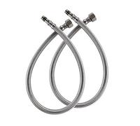 NbgrvB Lot de 2 tuyaux d'alimentation tissés pour robinet en acier inoxydable de 150 cm, joint de compression de 3/8 x filetage M10, conduite d'eau flexible pour cuisine et salle de bain