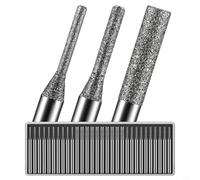 NbgrvB Lot de 30 forets diamantés pour bijoux en verre, pierre 1 mm-3 mm, accessoires rotatifs pour Dremel noyau en acier avec boîte de rangement