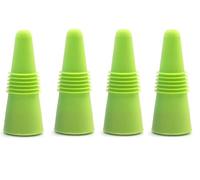 NbgrvB Lot de 4 bouchons de bouteille de vin en silicone et acier inoxydable 304 réutilisables pour bouteilles de vin rouge, champagne, bière et assaisonnement - Vert