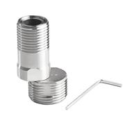 NbgrvB Mamelon excentrique extensible pour joint d'angle rotatif à 360°, pied coudé incurvé en acier inoxydable pour installation de vanne de douche thermostatique, argenté