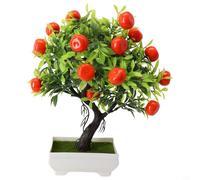 NbgrvB Plante artificielle réaliste pour oranger, fausse plante fruitée en pot, décoration de maison, bureau, feuillage en plastique avec pot, salon, chambre à coucher, amis amoureux, vert