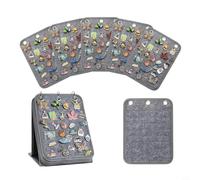 NbgrvB Porte-badges en feutre avec 5 pages et recharges, solution de rangement pour la maison, épingles et broches en émail (gris)