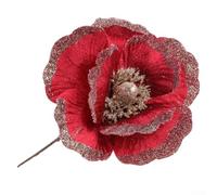 NbgrvB pour fleur de Poinsettia Artificielle pour velours Crème 18cm(Red) | pour velours crème élégant, finition douce, pour idéal pour arbre mariage, diamètre 18cm, aspect réaliste
