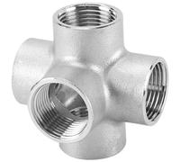 NbgrvB Raccord de tuyau 5 voies 304 pour acier inoxydable NPT filetage intérieur pour eau industrielle huile gaz plomberie 1/2 3/4 1"