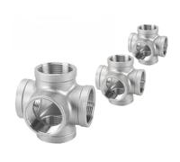 NbgrvB Raccord de tuyau 5 voies 304 pour acier inoxydable NPT filetage intérieur pour eau industrielle huile gaz plomberie 1/2 3/4 1"