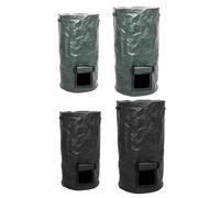 NbgrvB Sac à compost d'extérieur avec poignée de transport, pour collecteur de déchets de jardin en polyéthylène robuste pour le recyclage organique, bac de compostage étanche avec couvercle de
