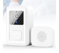NbgrvB Sonnette vidéo sans fil avec vision nocturne, interphone bidirectionnel et changeur de voix, Wi-Fi, caméra de sécurité pour maison intelligente, portée de 150 m, sonnette audio visuelle HD