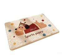 NbgrvB Tapis de bain lavable en machine 40 x 60 cm | Peluche à poils longs, absorption rapide de l'eau, base antidérapante en silicone, s'adapte aux baignoires et éviers