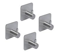 NC Crochet Adhésif ，Crochet adhesif mural constitué d’un autocollant 3M de 4 pièces. Ce crochet adhésif mural sans perçage et en acier inox convient pour les salles de bain,Argent