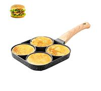 NC Poêle à Omelette 4 Trous,multi-usages, pour pancakes, steaks hachés, œufs Poêle à Pancakes Omelette Antiadhésive en Aluminium pour, pour Cuisinière à Gaz et Cuisinière à Induction
