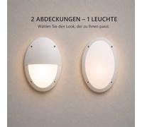 NCC-Licht Applique Murale LED Extérieur Blanc IP66 5W E27 2700K 33 x 23 x 9 cm