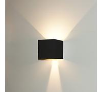 NCC-Licht LED Applique murale extérieur & intérieur Chute de lumière réglable 6 W COB 490lm Blanc chaud Lampe murale Up-& Downlight, Noir, fixe 230.00V