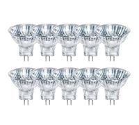 NCC-Licht Lot de 10 ampoules halogènes MR11 à réflecteur - 35 mm - GU4 - 10 | Lampe réflecteur en verre avec culot GU4, connexion à basse tension 12 V, flood 30° pour éclairage d'accentuation et de spot