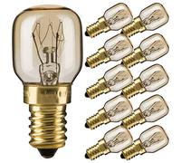 NCC-Licht Lot de 10 ampoules pour four T26 Tube E14 25 W | Ampoule en verre transparent avec culot E14, idéale pour les fours et les applications résistantes à la chaleur