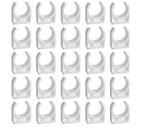 NCEJNY Lot de 25 Colliers de Serrage Plastique 25mm, Clip de Fixation en U pour Tube et Tuyau, Support de Tuyauterie pour Cuisine, Salle de Bain et Piscine (Blanc)