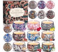 NCKIHRKK Ensemble Bougie Parfumée, 9 PCS Bougies Parfumée Cadeau Femme, Naturel Cire de Soja Bougie Decorative Bougie Aromathérapie Bougie Cadeau Invité, Fête des Mères, Noël, Saint Valentin