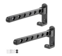NCOALE Lot de 2 Tringle Vetement Murale, Étendoir Mural Porte Vetement Mural Cintres Rotative à 90° Etendoir Linge Exterieur Pliable - Avec vis de fixation - Pour Balcon, Buanderie, Salle de Bain