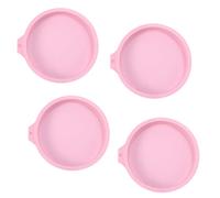 NCOALE Lot de 4 Moule Layer Cake en Silicone de 15 cm, Moule a Gateau Rond en silicone 6 Pouces Cuisson Anti-adhésifs pour Gateaux à Etages, Crêpes, Pizzas, Omelettes