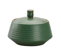 NCQIXIAO Boîtes de cuisine rétro en céramique, forme rugueuse avec couvercle en silicone hermétique pour thé, café, noix, herbes, épices, sucre (vert bas)
