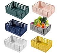 NCRGB Grande Caisse Pliable en Plastique 30×20×12cm - Bac de Rangement avec Poignée pour Cuisine, Chambre à Coucher