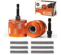 NDNCZDHC 1/2in 3/4in Metal Copper Pipe Cleaner 1/4in Hex Shank Copper Tube Pipe Cleaning Brush with Extra 6 Brushes for Rusting Paint Removal