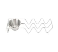 NDNCZDHC 1 lot de supports à tacos en acier inoxydable, support pour tacos avec tasse à salade, plateau à tacos pouvant passer au four pour la cuisson (pour 3 tacos)