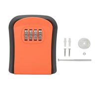 NDNCZDHC Boîte à serrure pour clés avec code, combinaison à 4 chiffres, boîte à clés étanche, 5 clés, boîte à clés murale de grande capacité (orange)