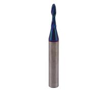 NDNCZDHC Fraise CNC à nez sphérique, 2 cannelures, tige de 1/4 pouce, longueur de coupe de 1/2 po, diamètre de coupe de 1/8 po, fraise à bout sphérique