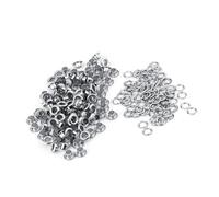 NDNCZDHC Œillets, œillets et œillets de 5 mm, kit de 100 œillets métalliques avec rondelles pour travaux manuels sur papier, réparation de toile, vêtements, cuir (argenté)