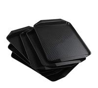 Neadas Lot de 6 Fast Food Service à Café Plateaux Plateau de Service en Plastique, Noir