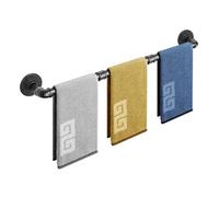 NearMoon Barre Porte-Serviettes en Forme de Tuyau Industriel, matériel de Salle de Bain Robuste, Accessoire Mural Rustique en Fer pour Salle de Bain (101,6 cm, Noir)
