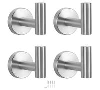 NearMoon Lot de 4 crochets pour serviette de bain - En acier inoxydable SUS 304 - Robustes - Pour salle de bain, salon, hôtel, cuisine, garage - Nickel brossé