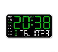 Neatartmore Réveil numérique avec affichage de la température, de la date | Activation vocale/son, support de bureau ou mural, USB ou AAA pour alimenté par piles, interrupteur Fahrenheit/Celsius
