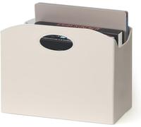 Neateam Porte Revue Moderne avec Poignée, Porte Revues Pliable En Cuir Synthétique Robuste et Durable, Porte-Revues Convient pour le Bureau, la Maison et le Salon-Beige
