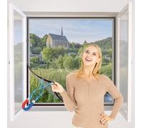 NeatiEase DIY Moustiquaire magnétique aimantée réglable pour fenêtre - Max 100 x 130 cm - Sans perçage, Peut être coupé - Facile à installer（Cadre gris,toile grise）