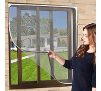 NeatiEase DIY Moustiquaire magnétique aimantée réglable pour fenêtre - Max 120 x 180 cm - Sans perçage, Peut être coupé - Facile à installer（Cadre blanc,toile grise）