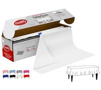 Neatiffy Lot de 12 nappes jetables en Plastique pour Table rectangulaire, Ronde, carrée, 137 cm x 30 m, équivalent à 12 Paquets de Pique-Nique (Blanc)
