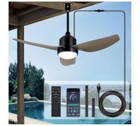 nebulium Ventilateur de plafond extérieur de 106,7 cm avec lumière : Ventilateur de plafond étanche à brancher, Contrôle par application/télécommande, Éclairage LED 3CCT à intensité variable, Moteur