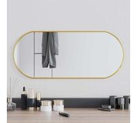 Nebuln Miroir mural ovale doré 70 x 30 cm avec verre et cadre en PVC, miroir décoratif décoratif pour salon, chambre à coucher, salle de bain, couloir, couloir, vestiaire, miroir cosmétique
