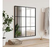 Nebuln Miroir mural rectangulaire noir 50 x 60 cm avec cadre en fer revêtu par pulvérisation et verre transparent pour salon, chambre à coucher, salle de bain, couloir, vestiaire, coiffeuse, commode